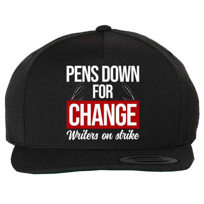 WGA Writers On Strike Pens Down For Change Anti AI Chatbots Wool Snapback Cap