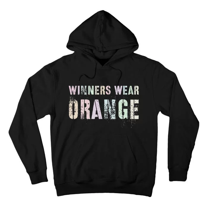 WINNERS WEAR ORANGE Summer Camp Team Color War Game Event Tall Hoodie