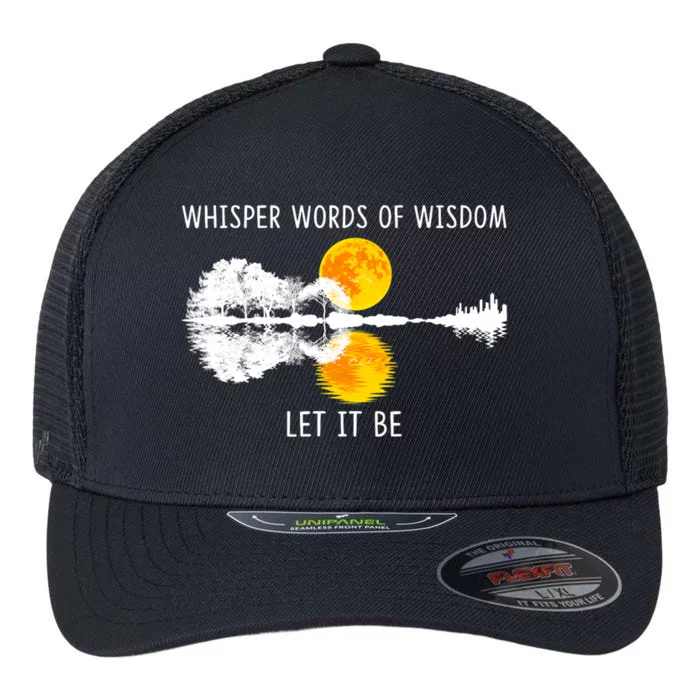 Whisper Words Of Wisdom Let It Be Guitar Lake Shadow Flexfit Unipanel Trucker Cap