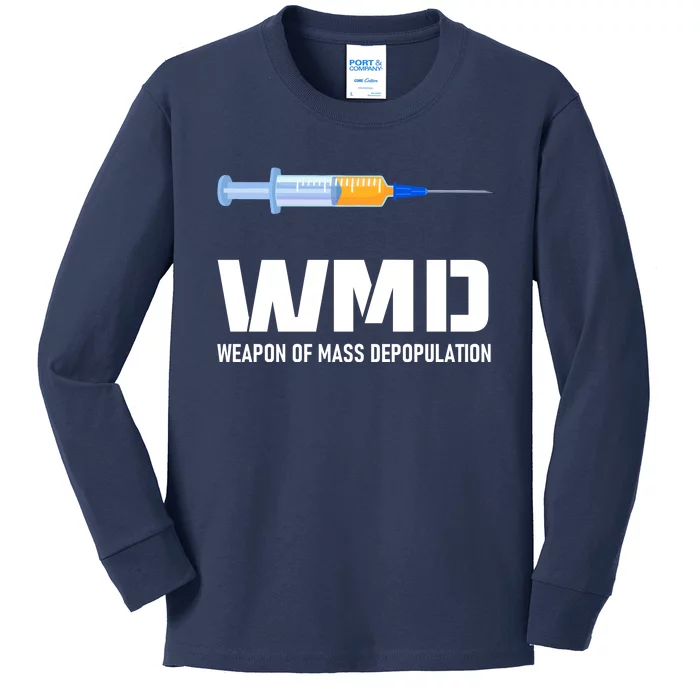 WMD Weapon Of Mass Depopulation Kids Long Sleeve Shirt