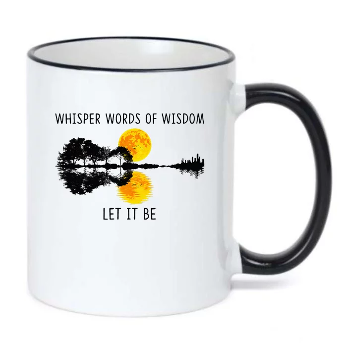 Whisper Words Of Wisdom Letit Be Guitar Lake Shadow Black Color Changing Mug