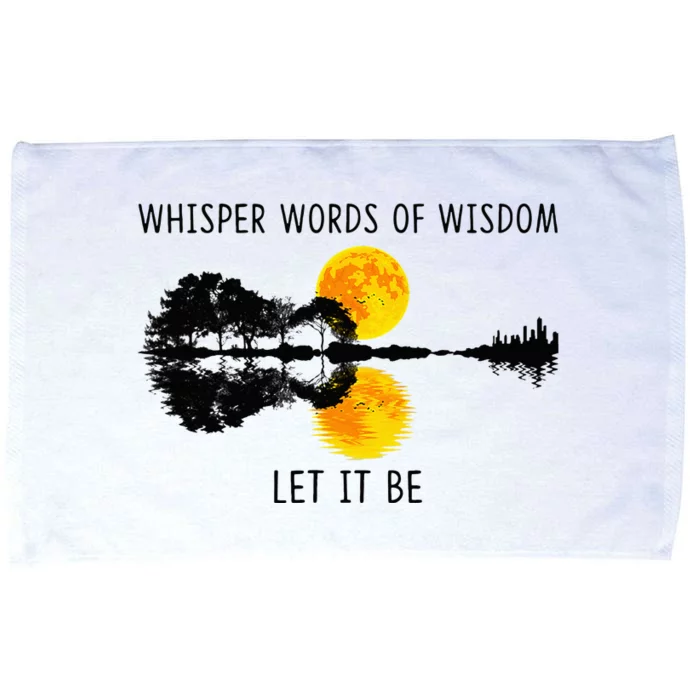 Whisper Words Of Wisdom Letit Be Guitar Lake Shadow Microfiber Hand Towel