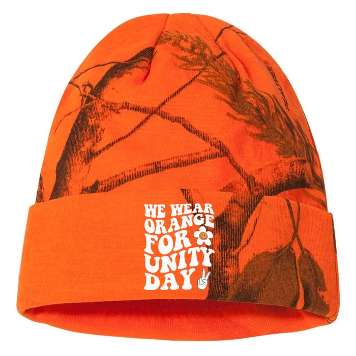 We Wear Orange For Unity Day Anti Bullying Gift And Be Kind Kati - 12in Camo Beanie