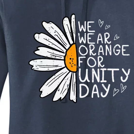 We Wear Orange For Unity Day Daisy Anti Bullying Women's Pullover Hoodie