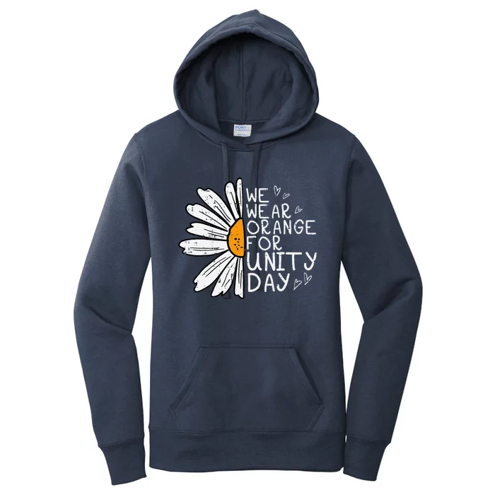 We Wear Orange For Unity Day Daisy Anti Bullying Women's Pullover Hoodie