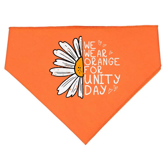 We Wear Orange For Unity Day Daisy Anti Bullying USA-Made Doggie Bandana