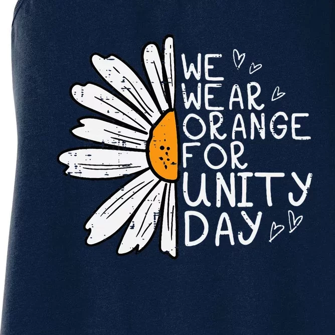 We Wear Orange For Unity Day Daisy Anti Bullying Women's Racerback Tank