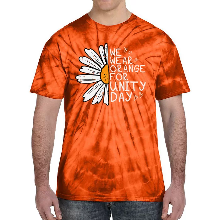 We Wear Orange For Unity Day Daisy Anti Bullying Tie-Dye T-Shirt