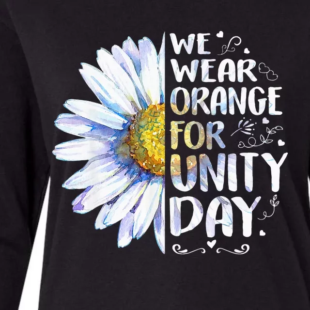 We Wear Orange Daisy Flower For Unity Day Anti Bullying Womens Cotton Relaxed Long Sleeve T-Shirt