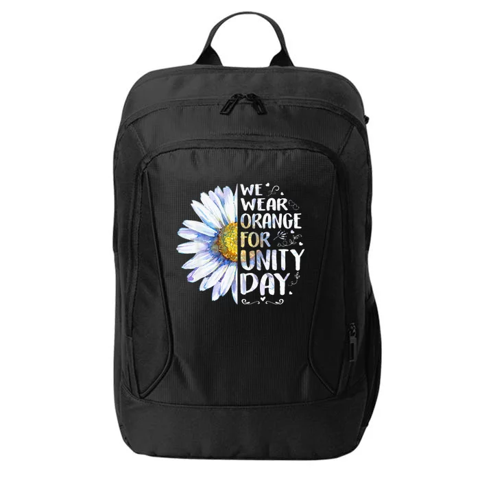 We Wear Orange Daisy Flower For Unity Day Anti Bullying City Backpack