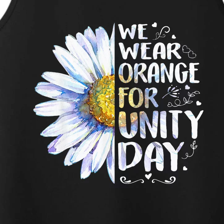 We Wear Orange Daisy Flower For Unity Day Anti Bullying Performance Tank