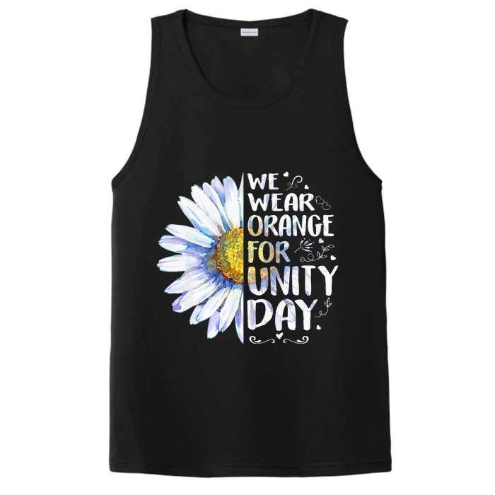 We Wear Orange Daisy Flower For Unity Day Anti Bullying Performance Tank