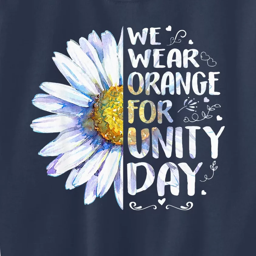 We Wear Orange Daisy Flower For Unity Day Anti Bullying Kids Sweatshirt