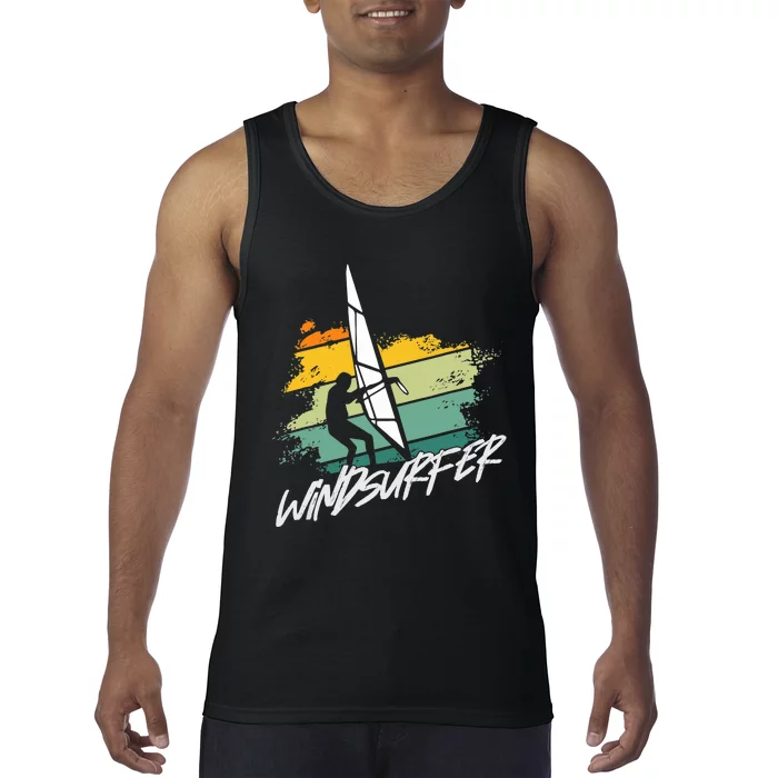 Windsurfer Wave Ocean Windsurfing Sailboarding Surfing Tank Top