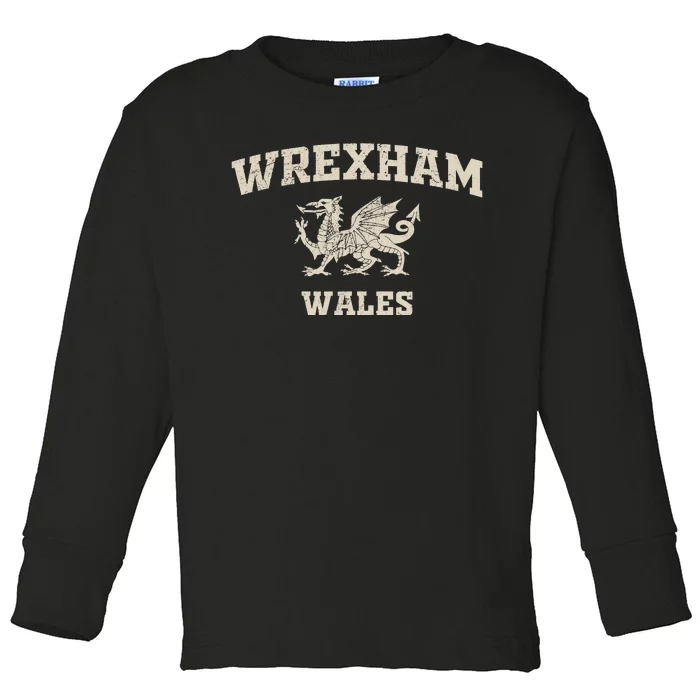 Wrexham Wales Old Classic Vintage Toddler Long Sleeve Shirt