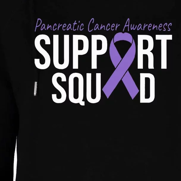 We Wear Purple Pancreatic Cancer Awareness Support Squad Womens Funnel Neck Pullover Hood