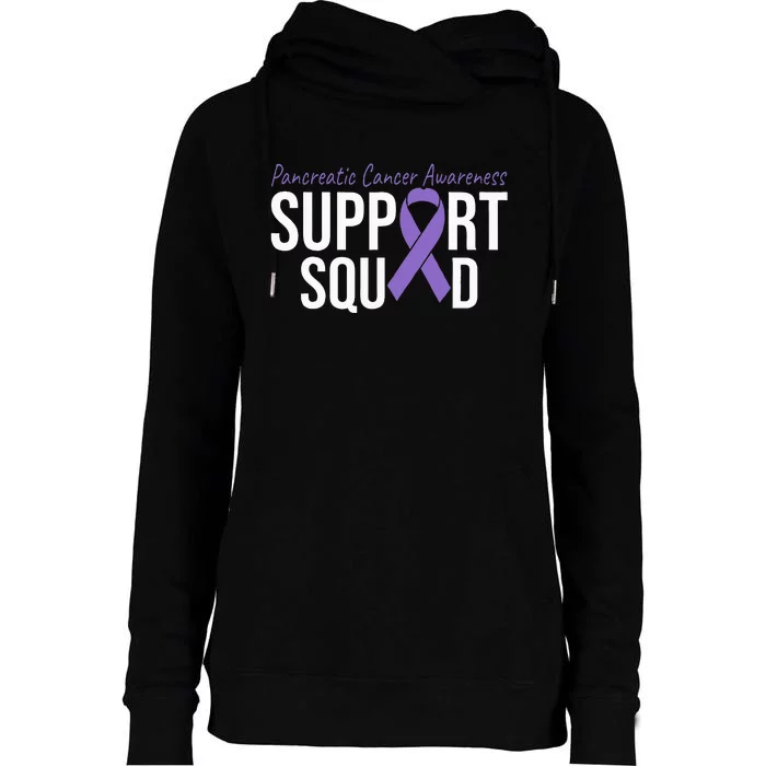 We Wear Purple Pancreatic Cancer Awareness Support Squad Womens Funnel Neck Pullover Hood