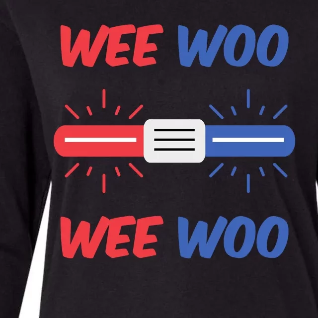 Wee Woo Police Car Funny Womens Cotton Relaxed Long Sleeve T-Shirt