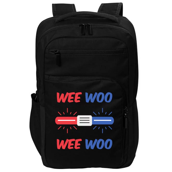 Wee Woo Police Car Funny Impact Tech Backpack