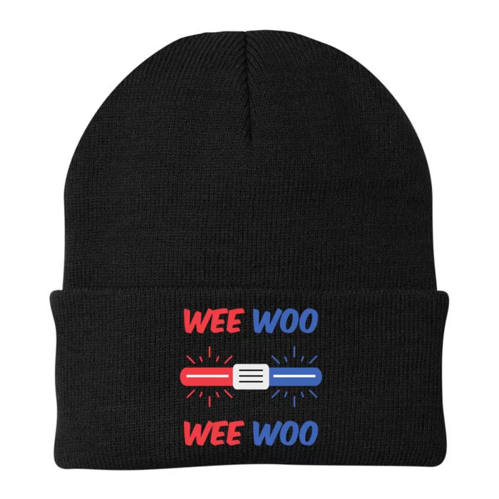 Wee Woo Police Car Funny Knit Cap Winter Beanie