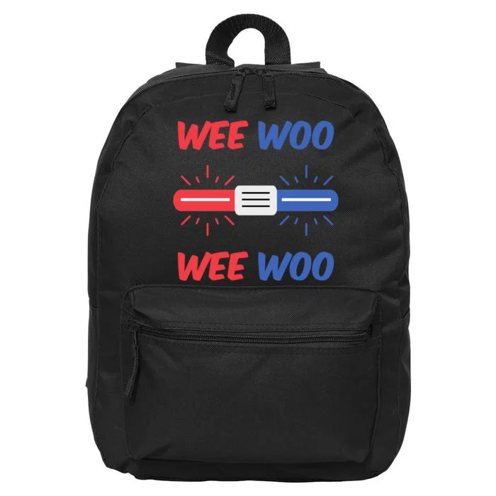 Wee Woo Police Car Funny 16 in Basic Backpack