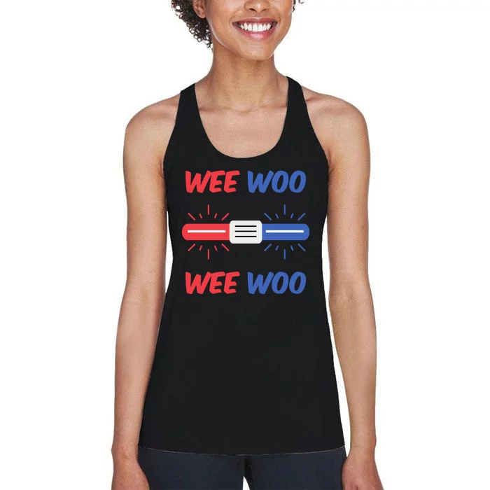 Wee Woo Police Car Funny Women's Racerback Tank