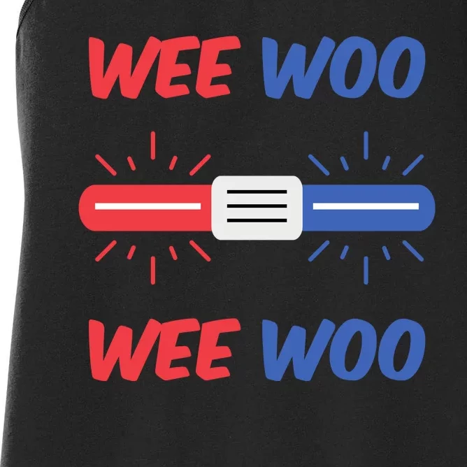 Wee Woo Police Car Funny Women's Racerback Tank