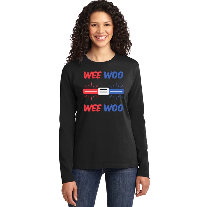 Wee Woo Police Car Funny Ladies Long Sleeve Shirt