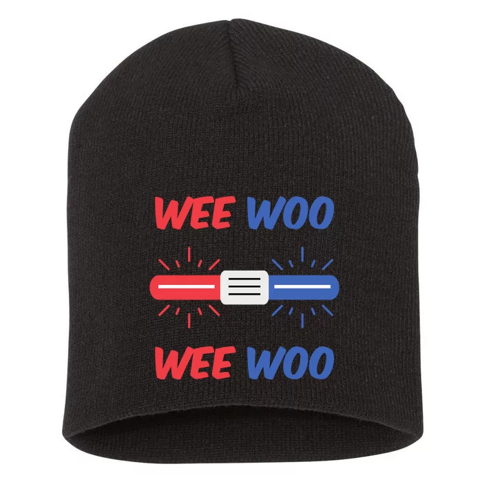 Wee Woo Police Car Funny Short Acrylic Beanie