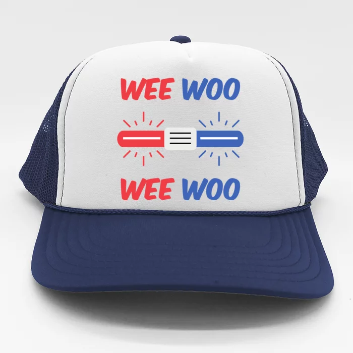 Wee Woo Police Car Funny Trucker Hat