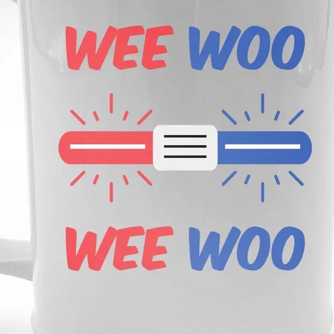 Wee Woo Police Car Funny Front & Back Beer Stein