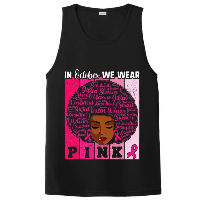 We Wear Pink In October Breast Cancer African Performance Tank