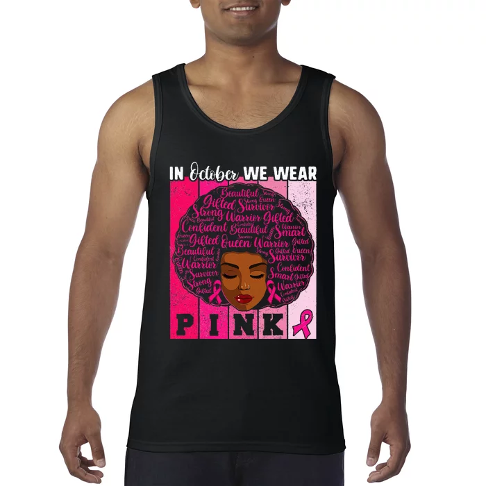 We Wear Pink In October Breast Cancer African Tank Top