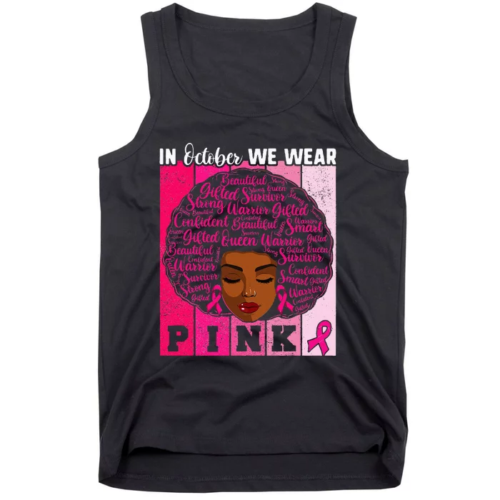 We Wear Pink In October Breast Cancer African Tank Top