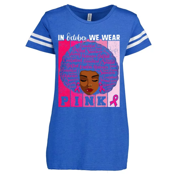 We Wear Pink In October Breast Cancer African Enza Ladies Jersey Football T-Shirt