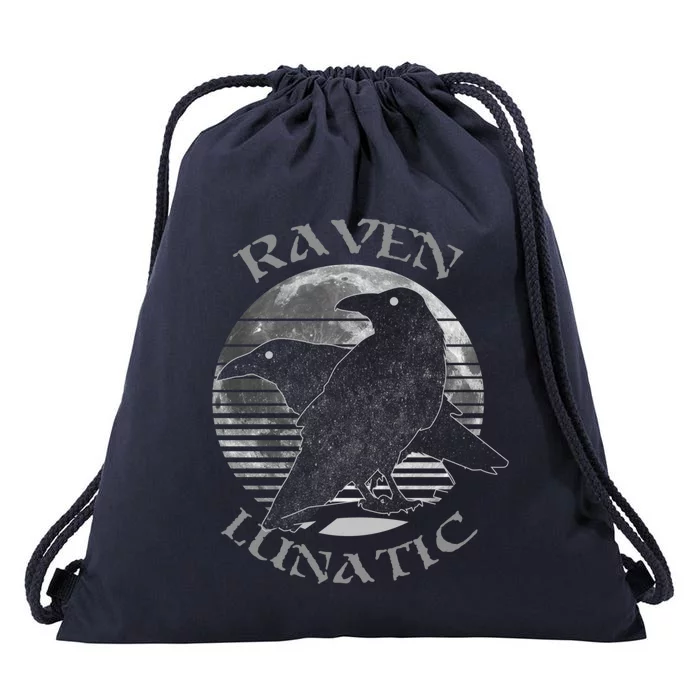 Wiccan Witch Pagan Occult Raven Lunatic Retro Moon Gift Drawstring Bag