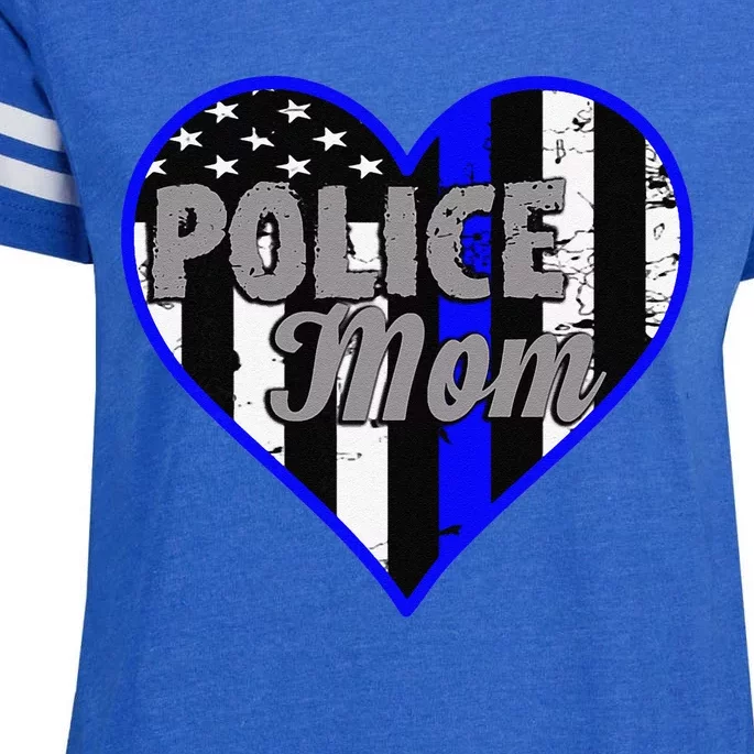 Womens Women's Police Mom Law Enforcement Mother's Day Gift Enza Ladies Jersey Football T-Shirt