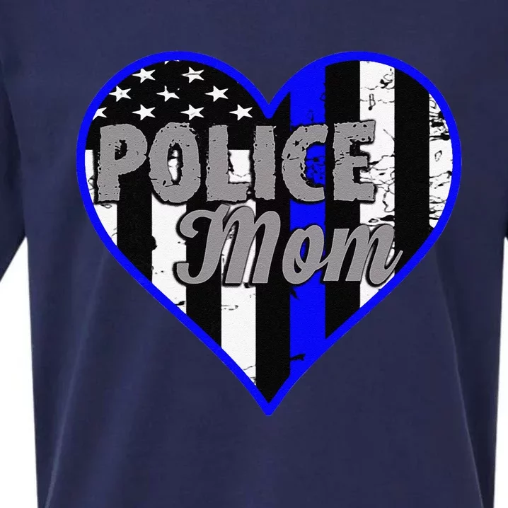 Womens Women's Police Mom Law Enforcement Mother's Day Gift Sueded Cloud Jersey T-Shirt