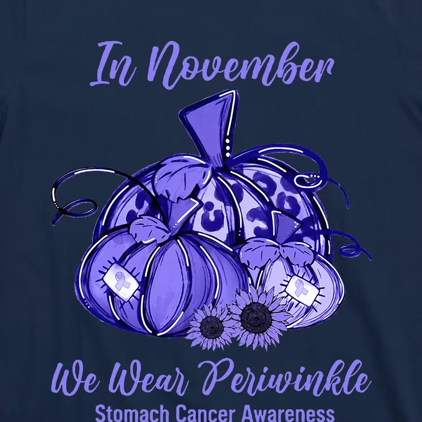 we wear periwinkle pumpkin stomach cancer awareness T-Shirt