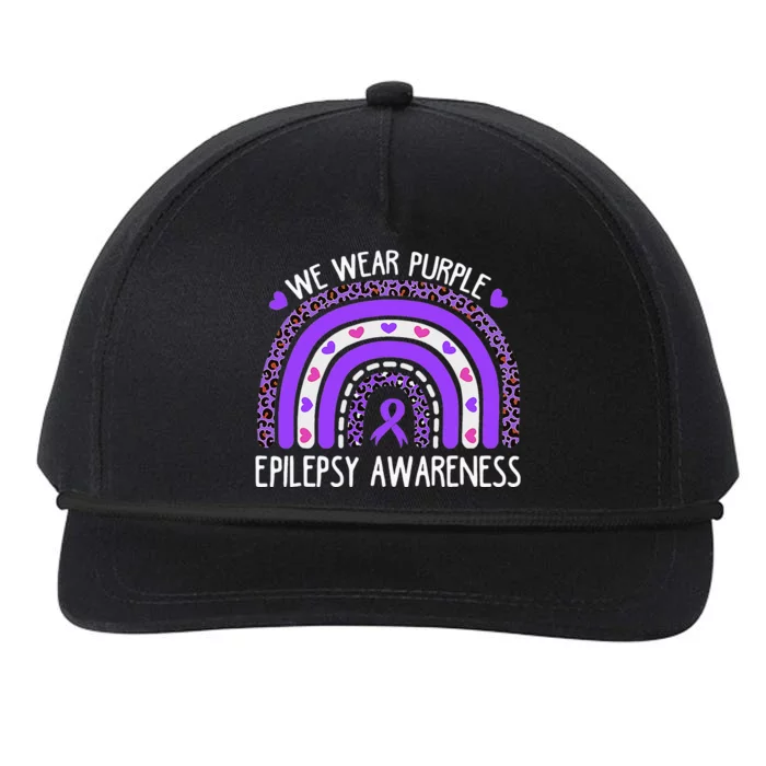 We Wear Purple Leopard Rainbow For Epilepsy Awareness Snapback Five-Panel Rope Hat