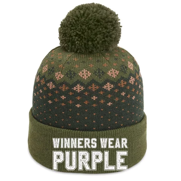 Winners Wear Purple Color War Camp Team Game Competition The Baniff Cuffed Pom Beanie