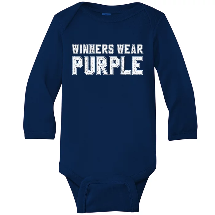 Winners Wear Purple Color War Camp Team Game Competition Baby Long Sleeve Bodysuit