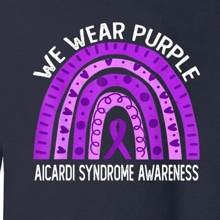 We Wear Purple For Aicardi Syndrome Awareness Toddler Sweatshirt