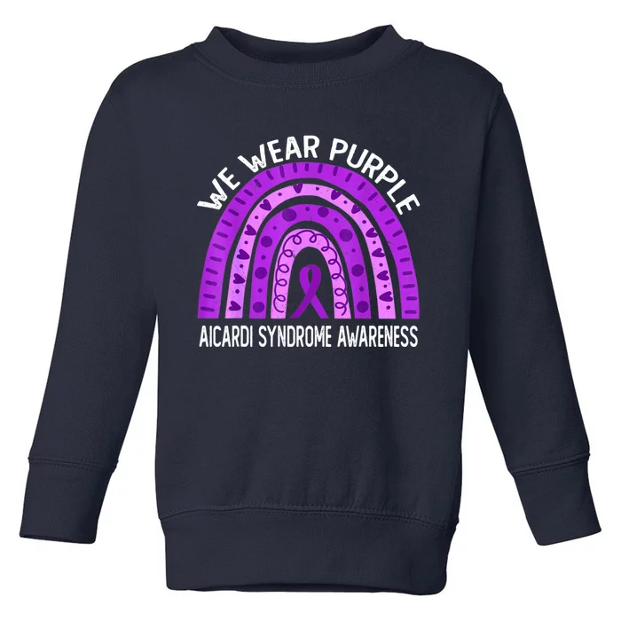 We Wear Purple For Aicardi Syndrome Awareness Toddler Sweatshirt