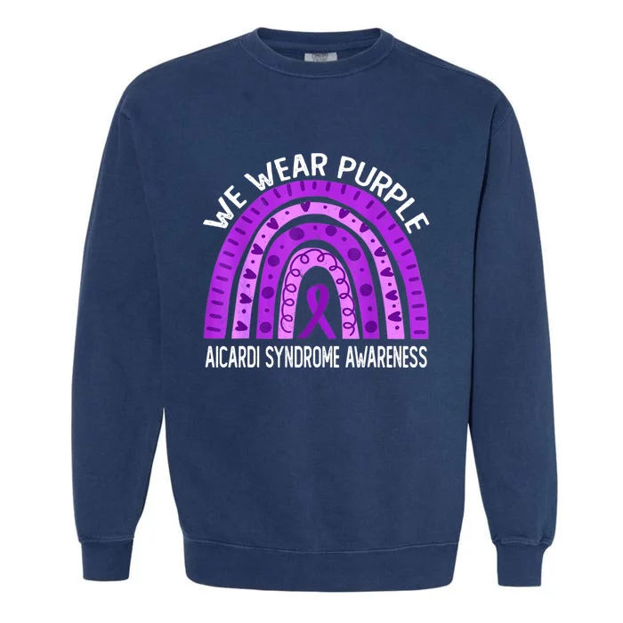 We Wear Purple For Aicardi Syndrome Awareness Garment-Dyed Sweatshirt