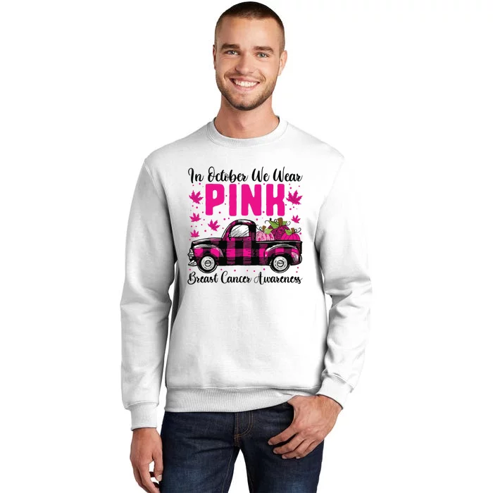 We Wear Pink In October Breast Cancer Truck Halloween Sweatshirt