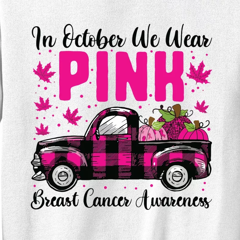 We Wear Pink In October Breast Cancer Truck Halloween Sweatshirt