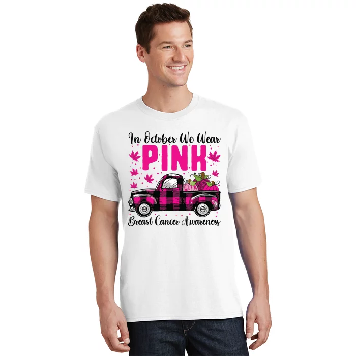 We Wear Pink In October Breast Cancer Truck Halloween T-Shirt