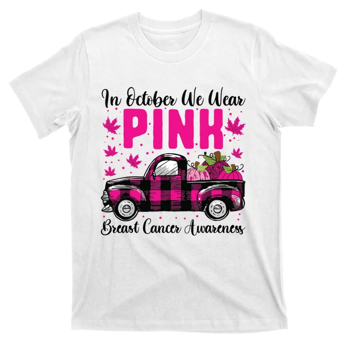 We Wear Pink In October Breast Cancer Truck Halloween T-Shirt