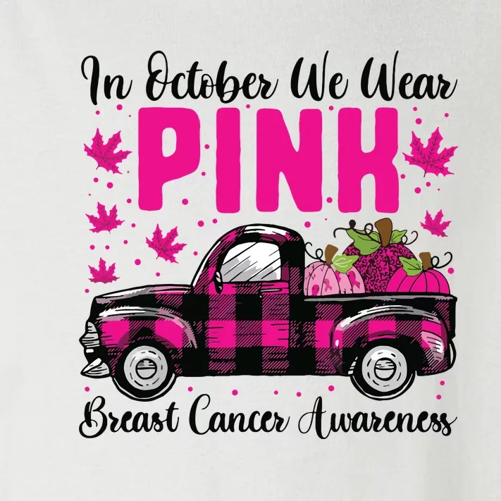 We Wear Pink In October Breast Cancer Truck Halloween Toddler Long Sleeve Shirt